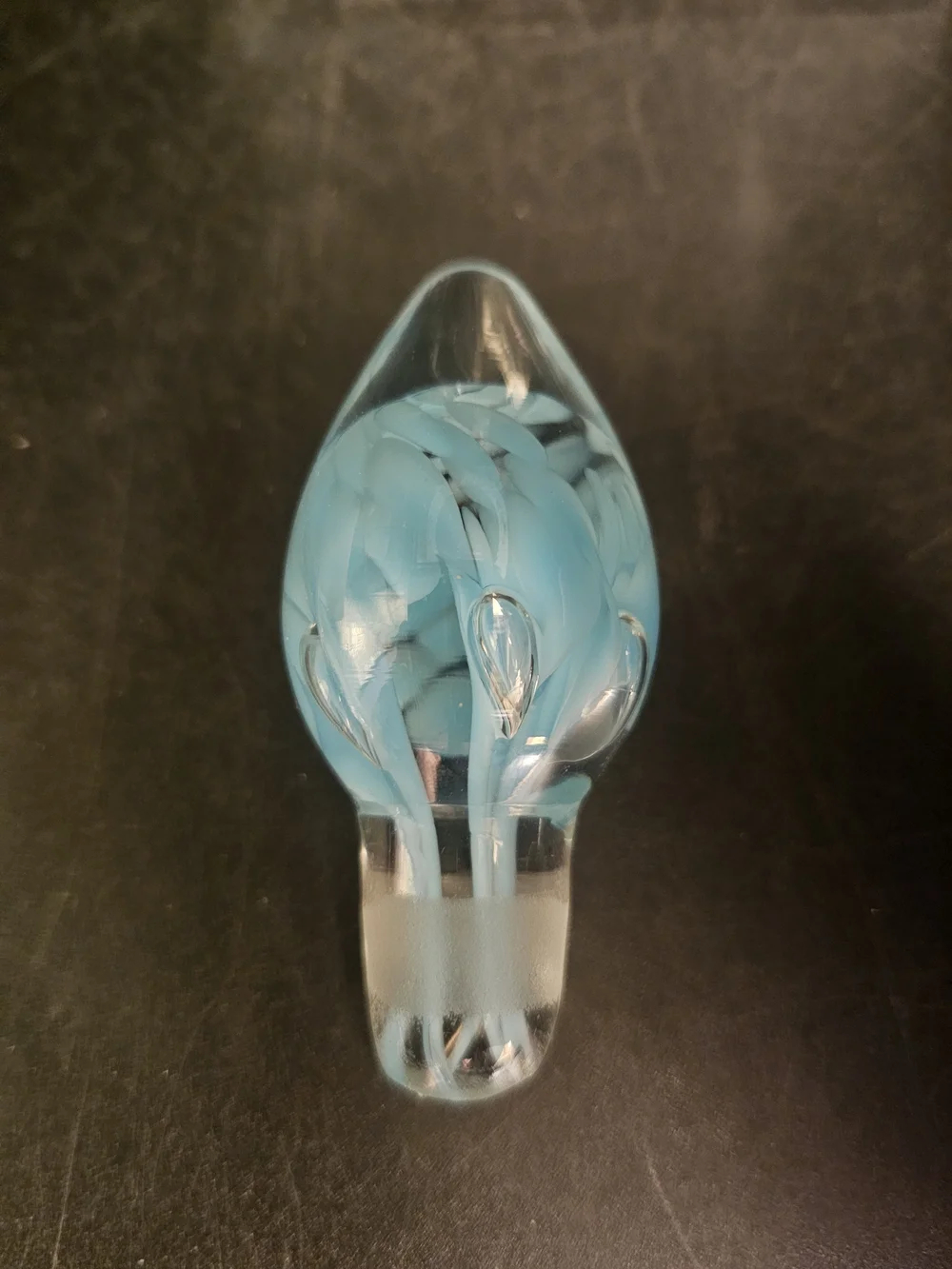 Vintage Light And Music Luigi Bormioli Decanter With Blue Confetti Stopper